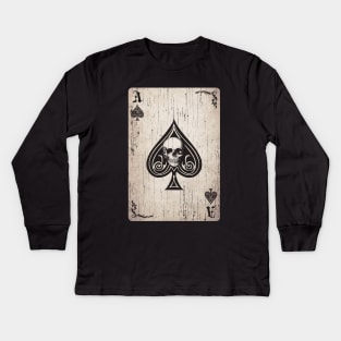 Ace of Spades Death Card Kids Long Sleeve T-Shirt